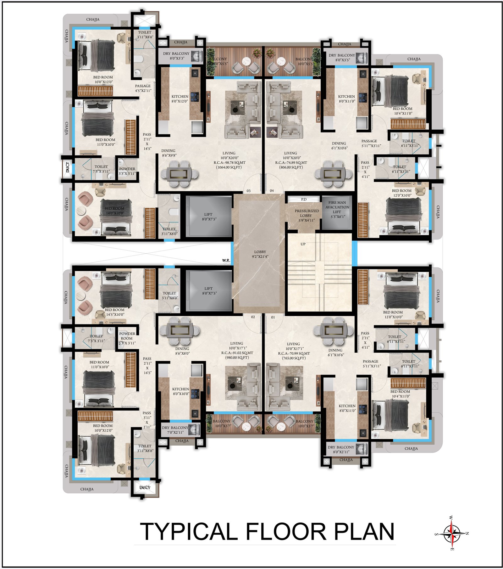 Chandraneel Typical Floor Plan